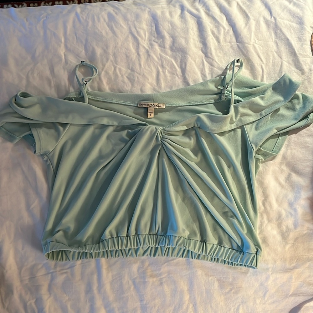 Express Cut Out Sleeve Frill Top Size L NWOT